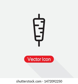 Kebab Icon, Shaurma Icon Vector Illustration On Light Gray Background Eps10