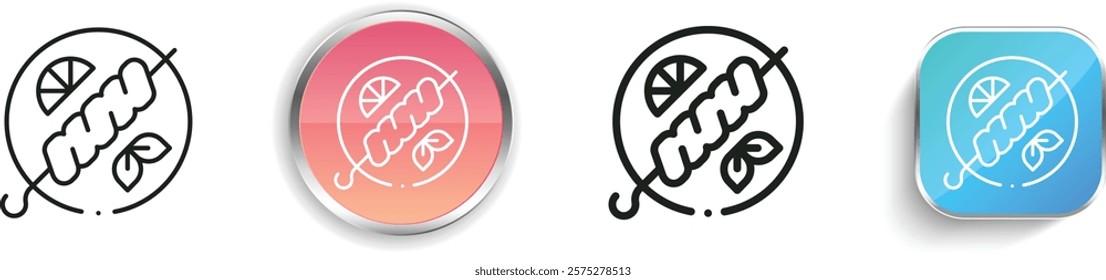 kebab icon. Thin Linear, Regular and Button Style Design Isolated On White Background