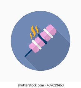 Kebab icon, Vector flat long shadow design. EPS10