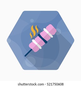 Kebab icon, Vector flat long shadow design. EPS10