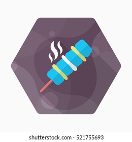 Kebab icon, Vector flat long shadow design. EPS10
