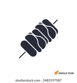 Icono de Kebab Ilustración vectorial. Símbolo de kebab aislado sobre fondo blanco