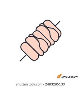 Kebab icon vector illustration. Kebab symbol isolated on white background