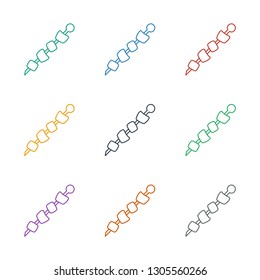 kebab icon white background. Editable line kebab icon from fastfood. Trendy kebab icon for web and mobile.
