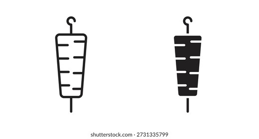 Ícones do Kebab no plano de fundo branco. Sinal de vetor de linha, símbolo para web e celular
