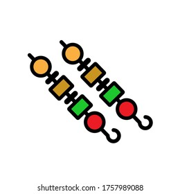 Kebab icon,vector illustration. Flat design style. vector kebab icon illustration isolated on White background, kebab icon Eps10. kebab icons graphic design vector symbols.