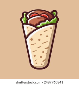 Kebab Illustration Image in Cartoon Style for Food Icon