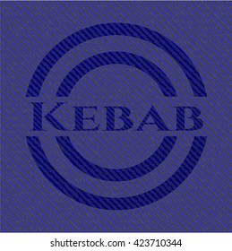 Kebab jean or denim emblem or badge background