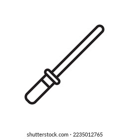 Kebab Knife Outline Icon Vector Illustration
