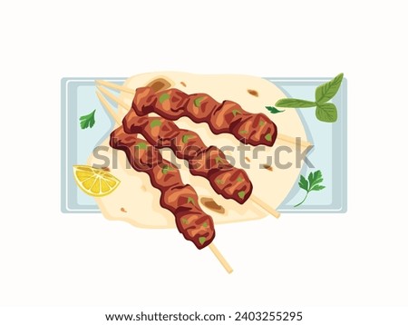 Kebab, lavash kebab, adana kebab, urfa kebab.