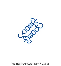 Kebab line icon concept. Kebab flat  vector symbol, sign, outline illustration.