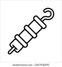 Kebab line icon. Editable stroke and pixel perfect. Can be used for digital product, vector illustration on white background