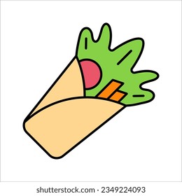 Kebab line icon. Editable stroke and pixel perfect. Can be used for digital product, vector illustration on white background
