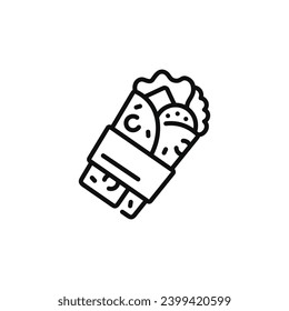 Kebab line icon isolated on white background