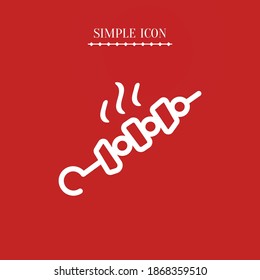 kebab line icon, outline vector illustration.