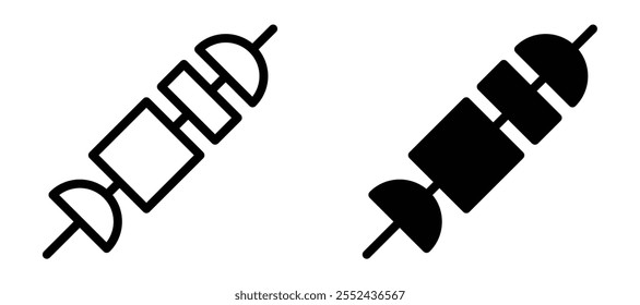 Conjunto de vetores de ícone de linha de Kebab.