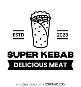Kebab logo design template isolated. Retro kebab logo vector