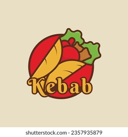 Etiqueta de la plantilla de diseño del logotipo de Kebab