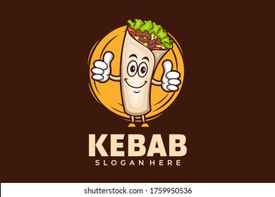 Kebab logo design template in a mascot style