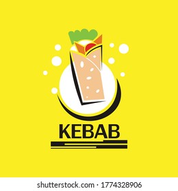 kebab logo design vector - food - burrito