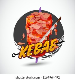 kebab logo - vector illustration