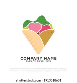 Kebab Lovers logo design inspiration, Turkish and Arabian fast food logo design template