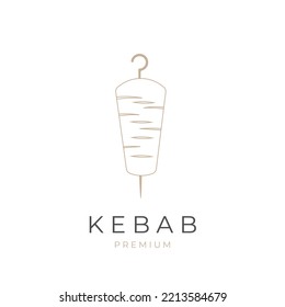 Kebab meat elegant line art illustration logo