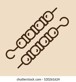 Kebab Meat Minimalistic Flat Line Outline Stroke Icon Pictogram Symbol