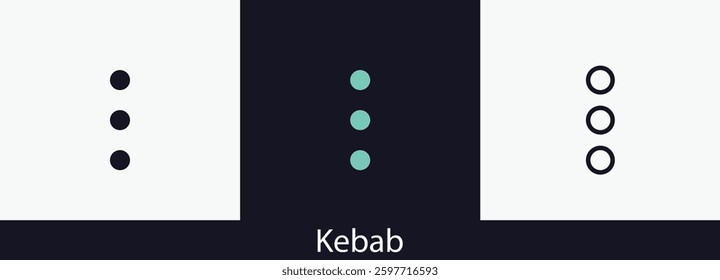 Kebab menu icon for navigation button.