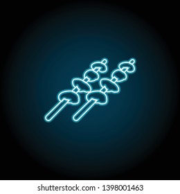 kebab, kebab neon icon. Simple thin line, outline vector of Food icons for UI and UX, website or mobile application on dark blue gradient background