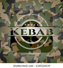 Kebab on camouflage texture