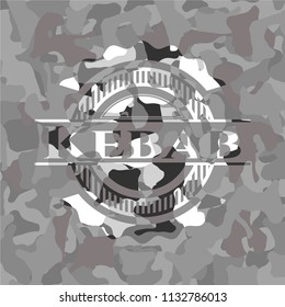 Kebab on grey camo pattern