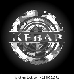 Kebab on grey camouflage texture