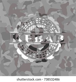 Kebab on grey camouflaged texture