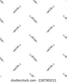Kebab On Skewers Icon Seamless Pattern, Bbq Grilled Roasted Meat Dish Kebab Vector Art Illustration