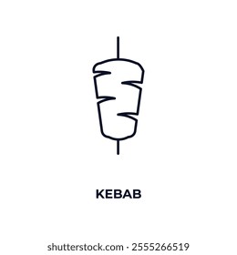 kebab  outline icon. Linear vector from food concept. Thin line kebab  icon isolated on white background