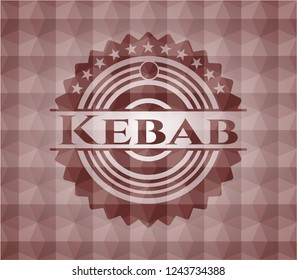 Kebab red emblem with geometric pattern. Seamless.