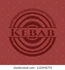 Kebab red emblem. Retro
