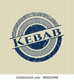 Kebab rubber stamp with grunge texture