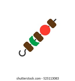 Kebab, shashlik icon vector, filled flat sign, solid colorful pictogram isolated on white, logo illustration