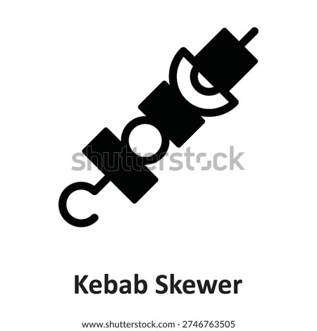 Kebab Skewer Vector Icon which can easily modify or edit

