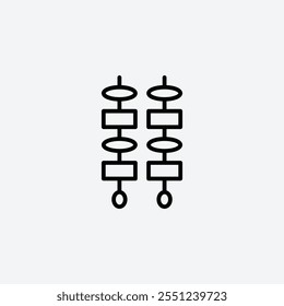 Ícone de linha fina de Kebab isolado.