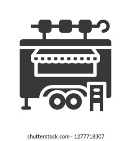 Kebab truck vector, Food truck solid design icon