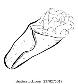 kebab, turkish traditional food simple hand draw doodle sketch 
