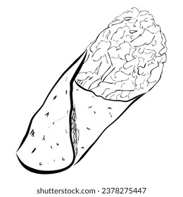 kebab, turkish traditional food simple hand draw doodle sketch 

