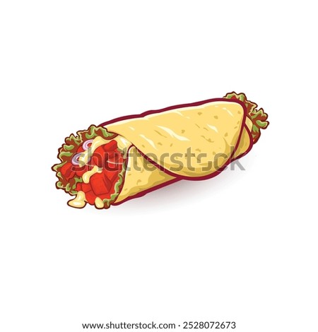 Kebab Vector Art Illustration. Turkish Food Vector Icon Isolated