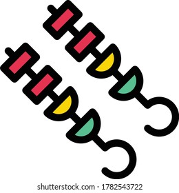 Kebab-Vektorfarbsymbol 