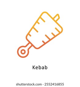 Kebab   Icono de esquema de degradado de Vector. Archivo Eps10