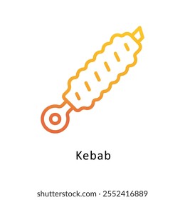 Kebab  Vector Gradient outline Icon. Eps10 File