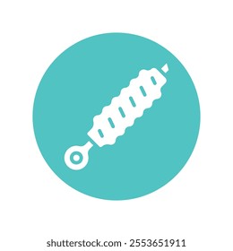 Kebab vector gylph Circle Icon. Eps 10 file
